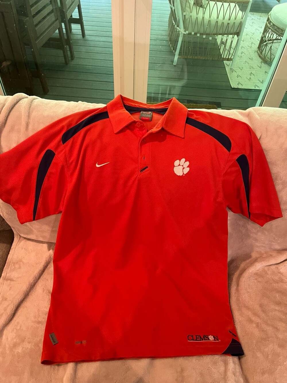 Nike Clemson Tigers Dri-FIT Short Sleeve Polo Shirt Medium Orange